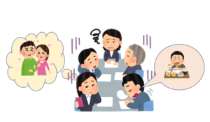 活発でない会議のイラスト