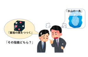 氷山の一角を指摘する人イラスト