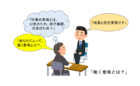 採用面接で仕事の意味を聞く人のイラスト