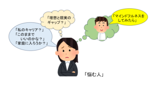 悩む女性のイラスト